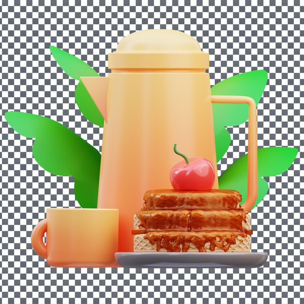 El icono de miel de PSD 3D en un fondo aislado y transparente