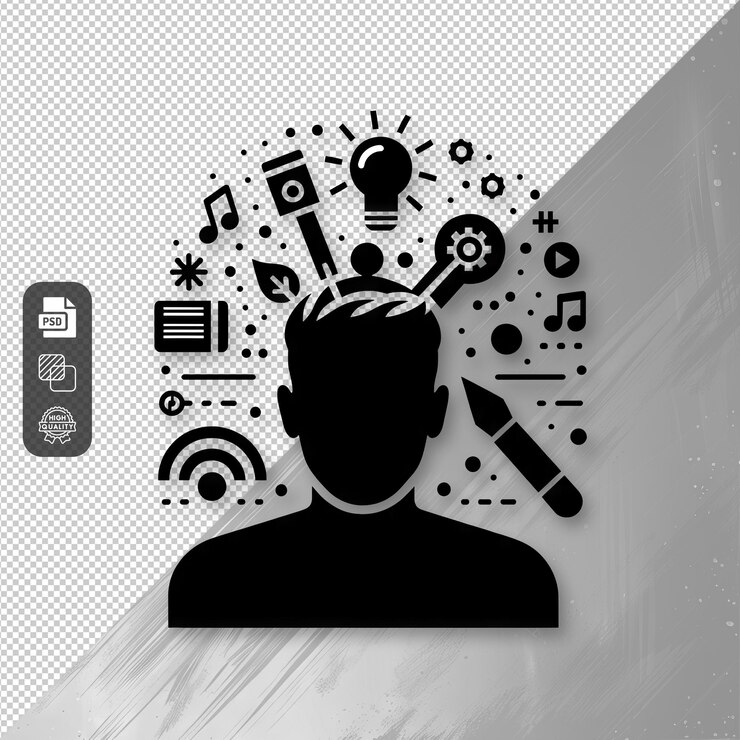 PSD icono de miniatura para la creación de contenido tema idea minimalista superposición de narración auténtica