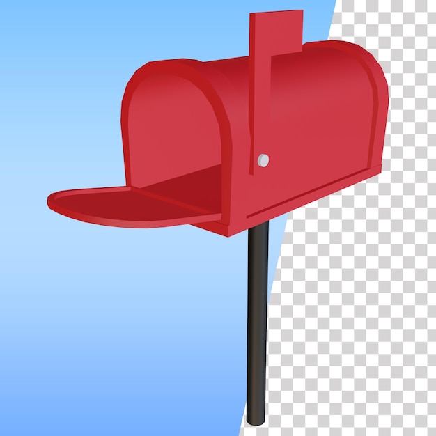 Icono de modelo 3d de buzón rojo 1