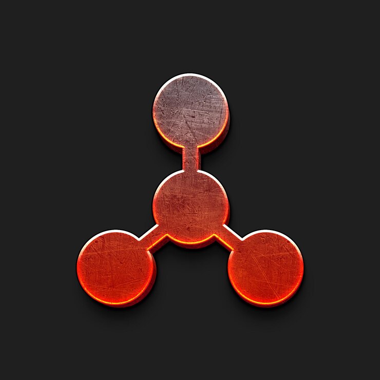 PSD el icono de la molécula 3d