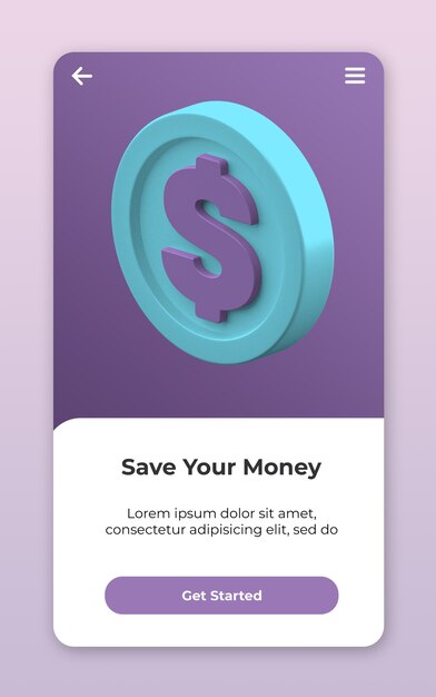Icono de moneda 3d ui rendering aislado