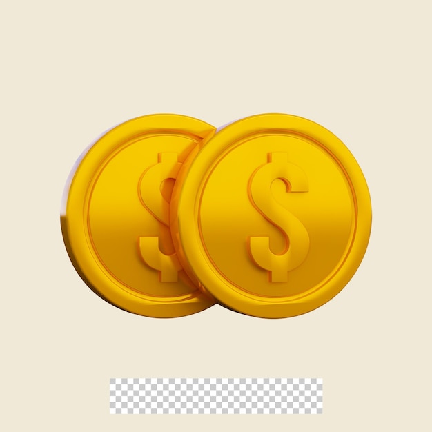 Icono de moneda de dólar 3d aislado