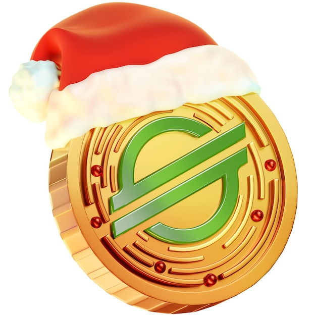 PSD el icono de la moneda estelar de navidad 3d de crypto christmas pack