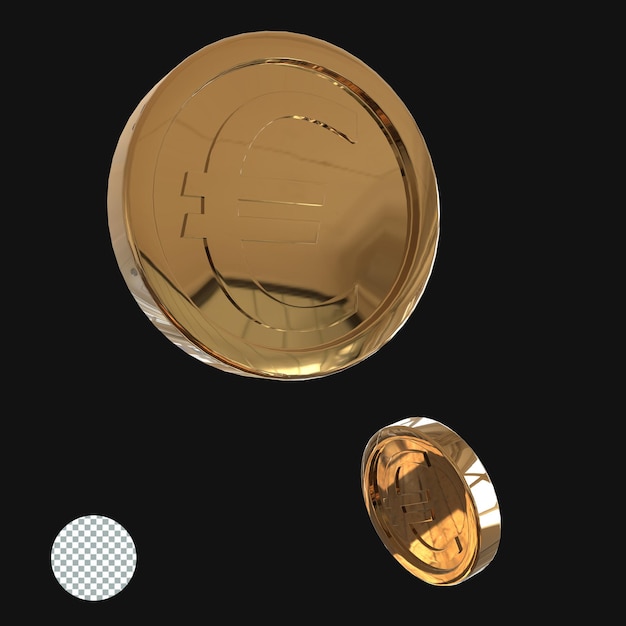 icono de moneda de euro de renderizado 3d