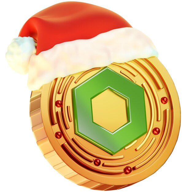 PSD el icono de la moneda de navidad 3d de chainlink