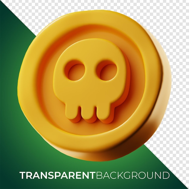 Icono de moneda de oro de juego premium representación 3d sobre fondo aislado png