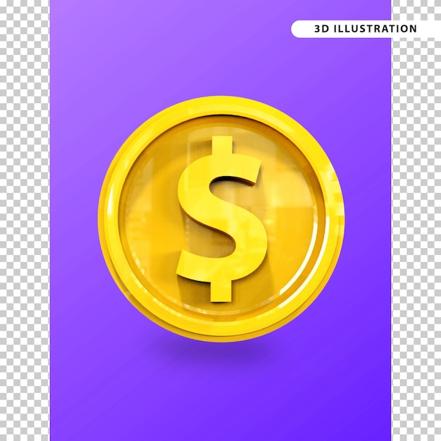 PSD icono de moneda de oro realista 3d