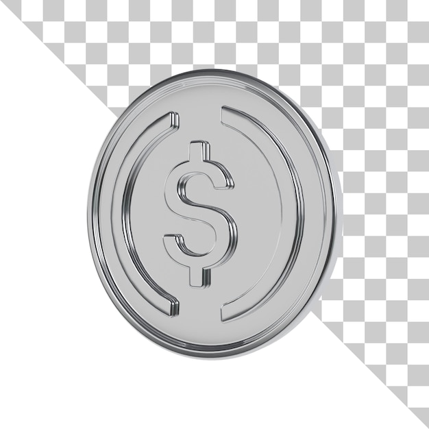 PSD el icono de la moneda de plata 3d