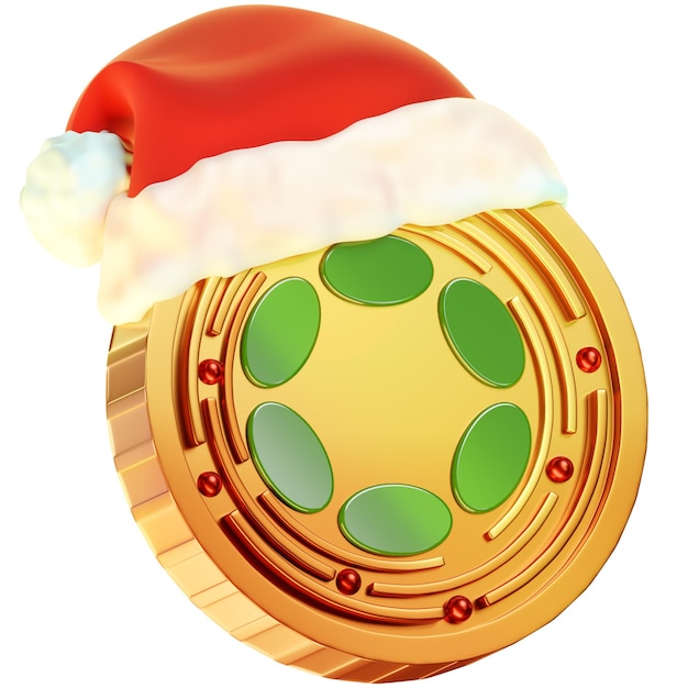 PSD el icono de la moneda polkadot de navidad 3d de crypto christmas pack