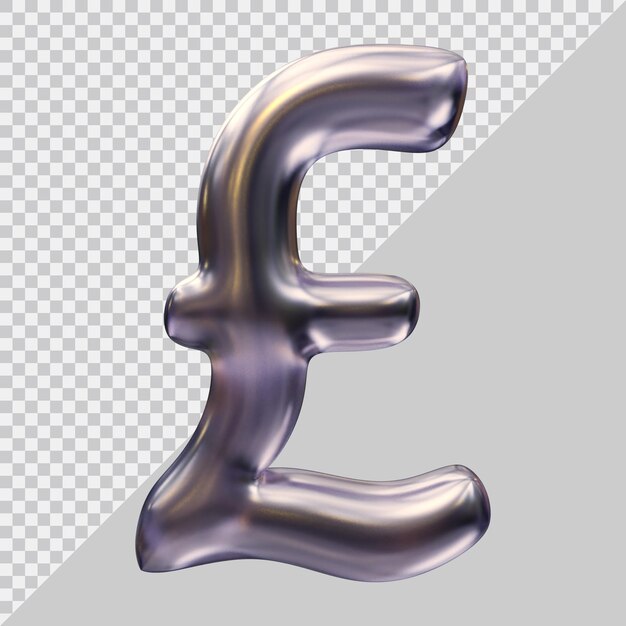 Icono de moneda de signo de libra esterlina británica en render 3d