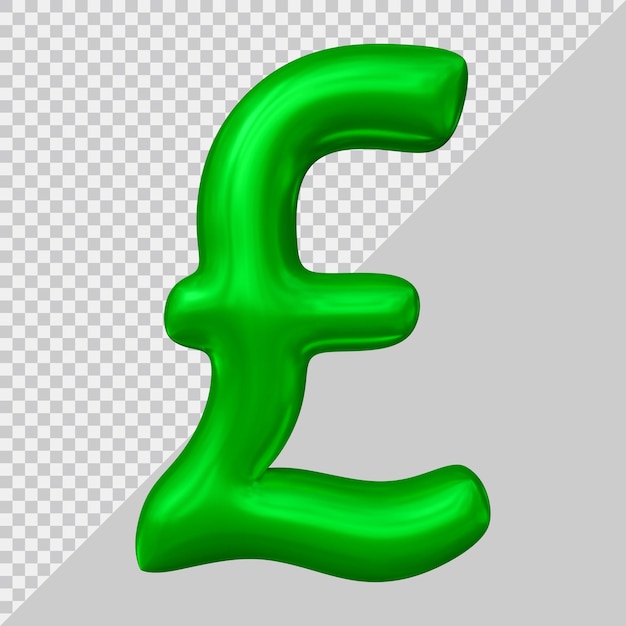 PSD icono de moneda de signo de libra esterlina británica en render 3d