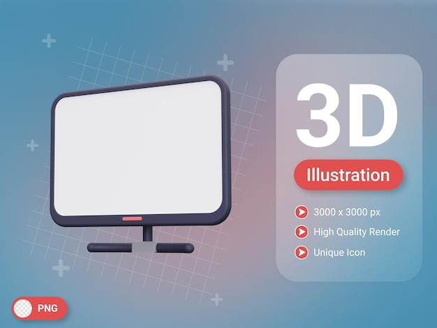 PSD icono de monitor 3d