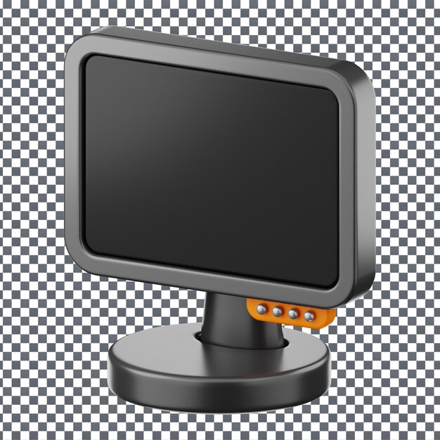 Icono del monitor psd 3d en un fondo aislado y transparente