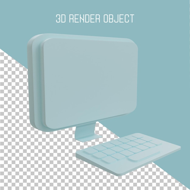 Icono de monitor de render 3D