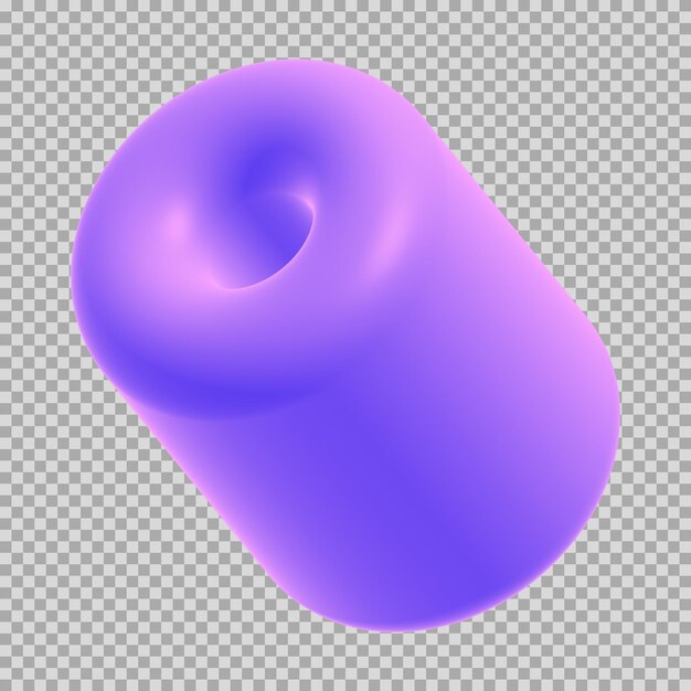 Icono monocromático dinámico de cilindro 3D