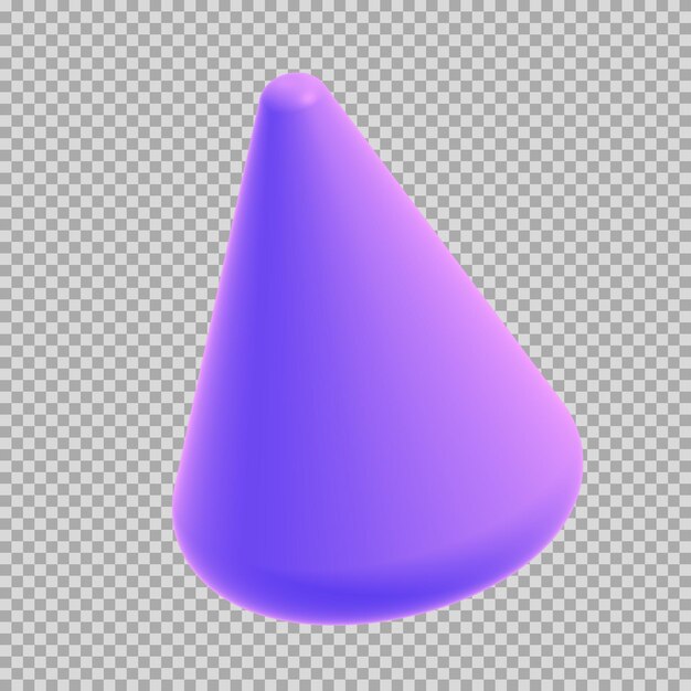 Icono monocromático dinámico de cono 3D