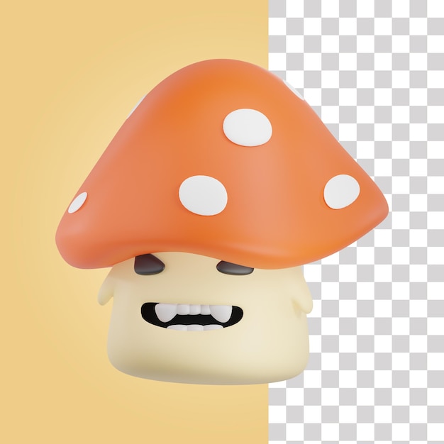 PSD icono de monstruo hongo 3d