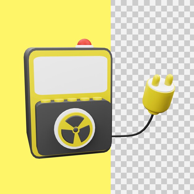 PSD icono de motor nuclear de renderizado 3d