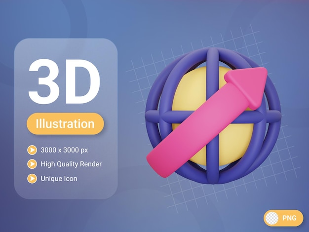 PSD icono mundial 3d