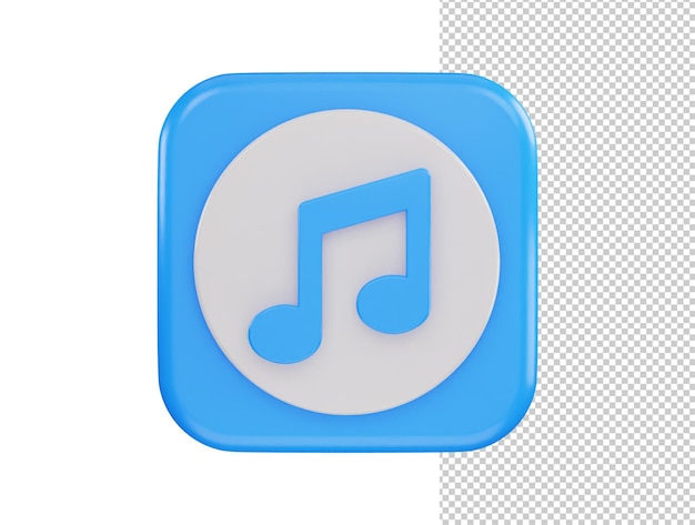 PSD icono de música 3d renderizado ilustración vectorial