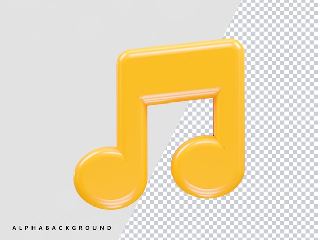 PSD icono de música elemento transparente de renderizado 3d