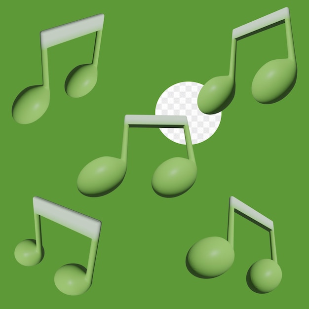 PSD icono de música de notas en 3d