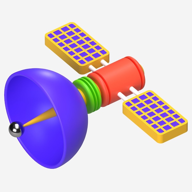 Icono de navegación por satélite en 3D