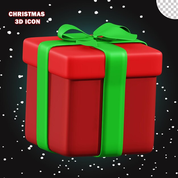 Icono de navidad 3d fondo de regalo png transparente