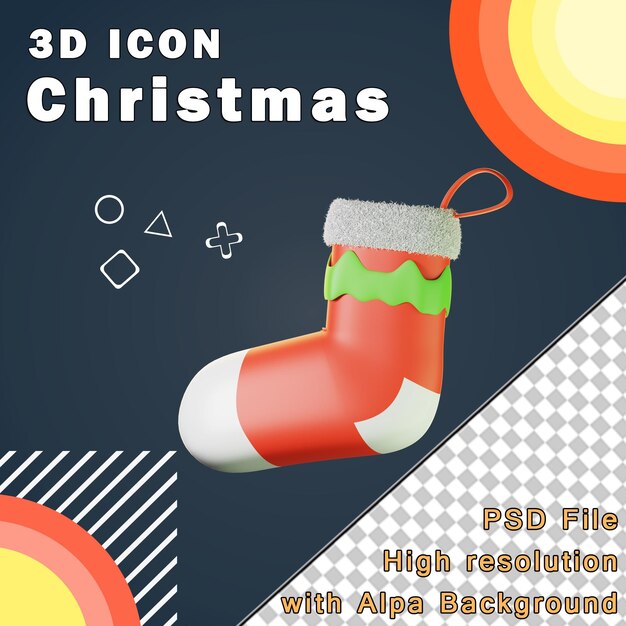 Icono de Navidad en 3D Ilustración de alta resolución