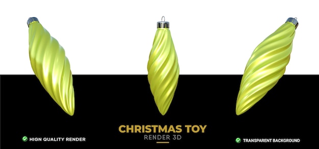 Icono de navidad 3d textura de oro amarillo renderizado realista
