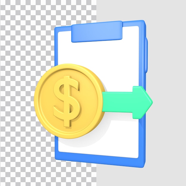 icono de negocio móvil de moneda convert 3d