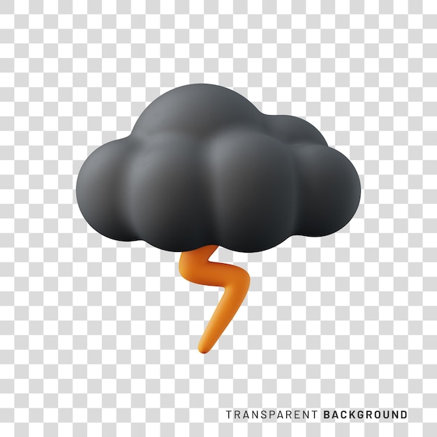 Icono de la noche con representación 3d de tormenta