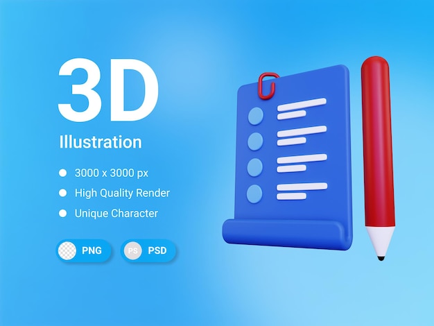 PSD icono de nota 3d