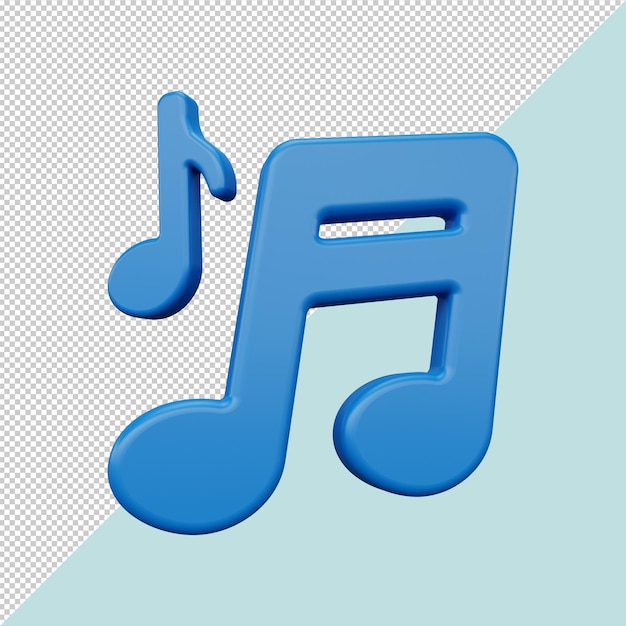 PSD icono de notas musicales renderizado 3d psd premium