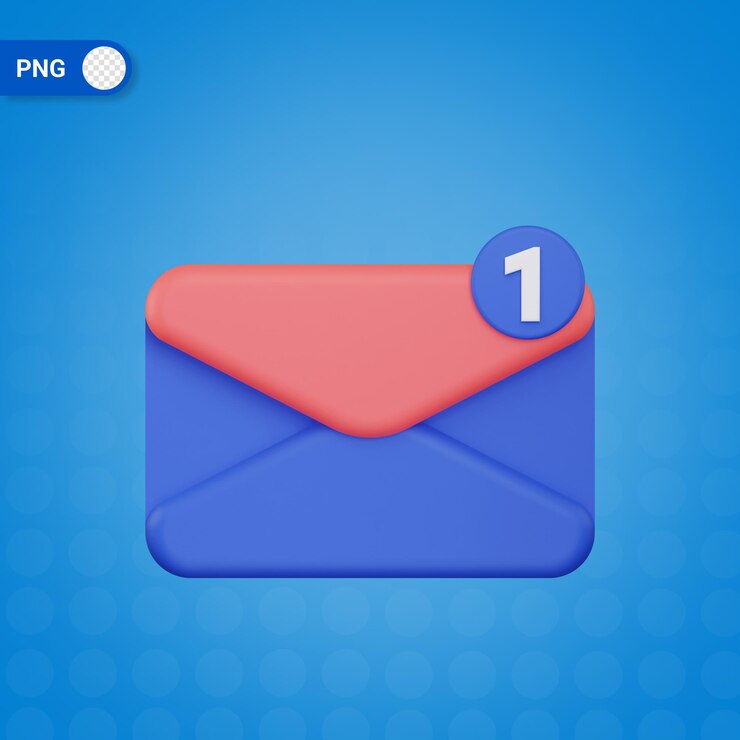 PSD icono de notificación de correo electrónico 3d