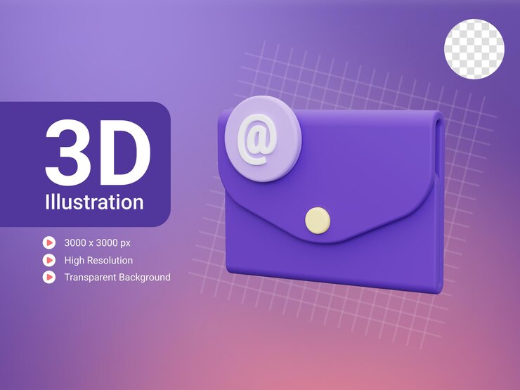 Icono de notificación de correo electrónico 3D