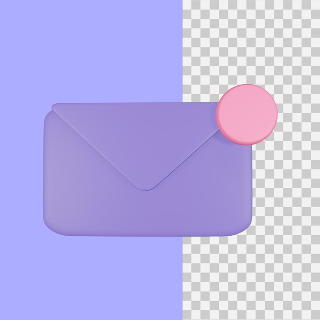 Icono de notificación de correo electrónico de renderizado 3d