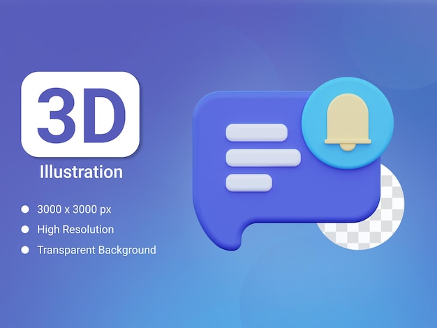 Icono de notificación de mensaje 3d