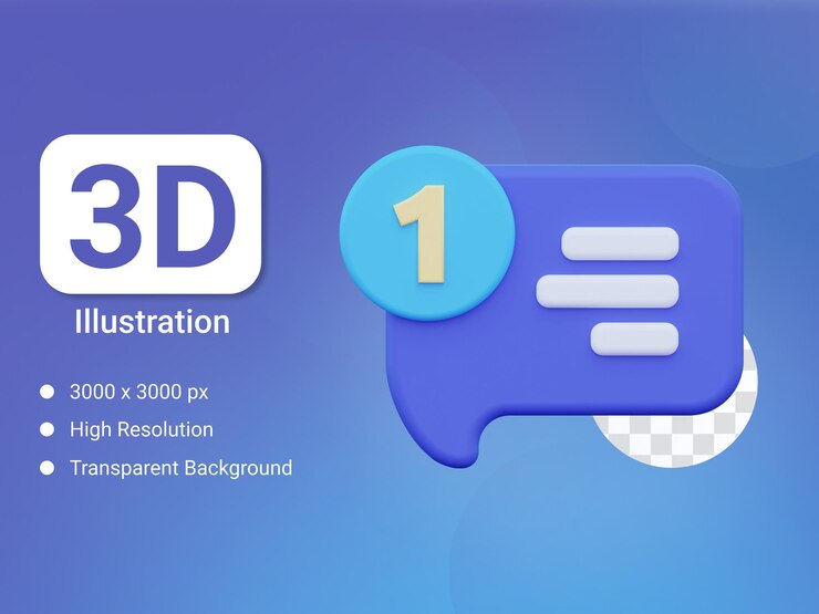 icono de notificación de mensaje 3d