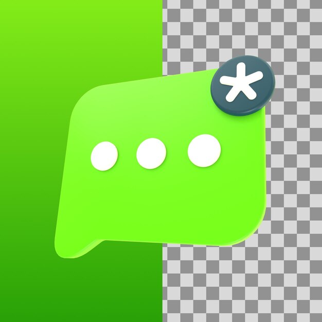 Icono de notificación de mensajes ilustración 3D
