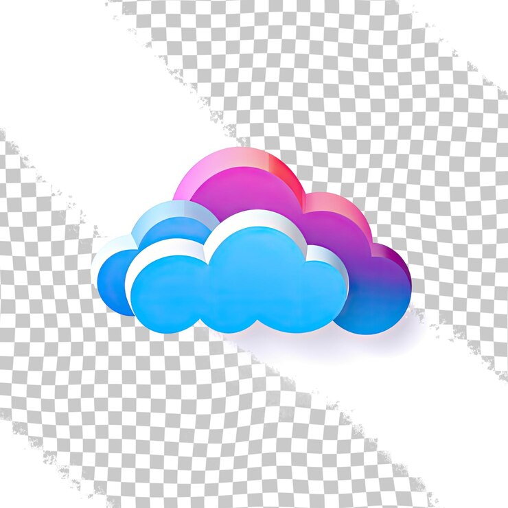 PSD icono de nube elemento de logotipo ilustración diseño de símbolo de nube colección de colores concepto de nube se puede usar en móviles y web aislado en fondo transparente