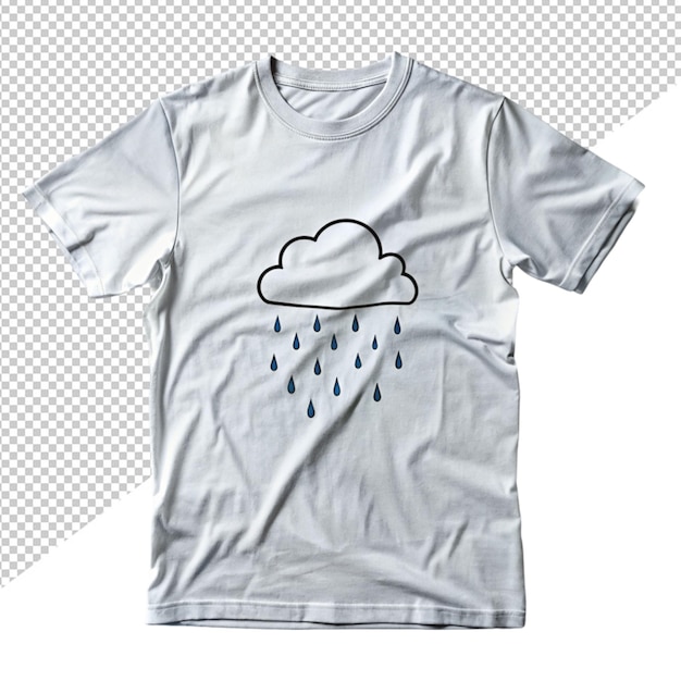 Icono de nube y lluvia diseño de camiseta39 en fondo transparente