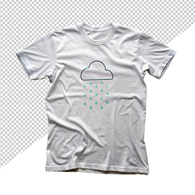 PSD icono de nube y lluvia diseño de camiseta39 en fondo transparente