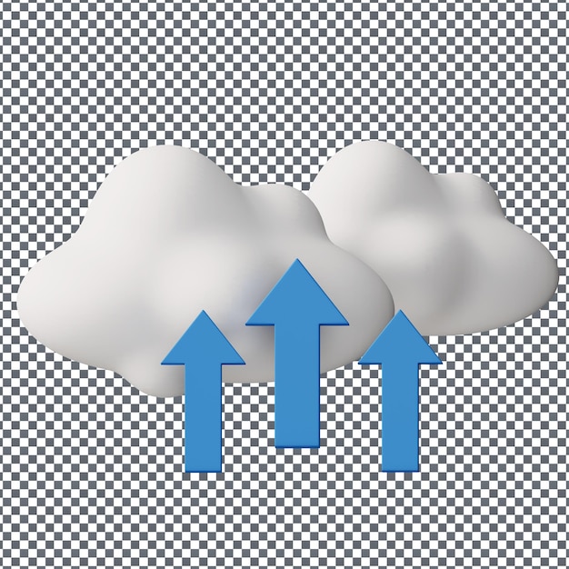 PSD icono de la nube psd 3d en un fondo aislado y transparente