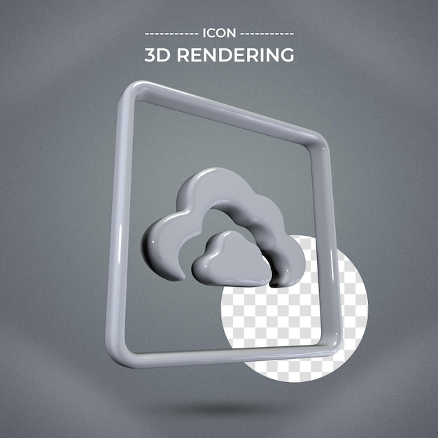 PSD icono de nube realista renderizado 3d fondo transparente