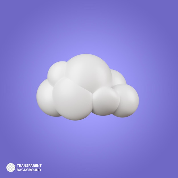 PSD icono de nube simple aislado sobre fondo azul