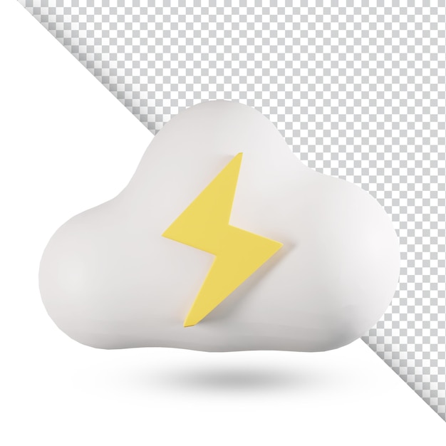 Icono de nube de trueno 3d