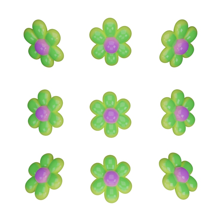 PSD icono o símbolo tridimensional de una flor