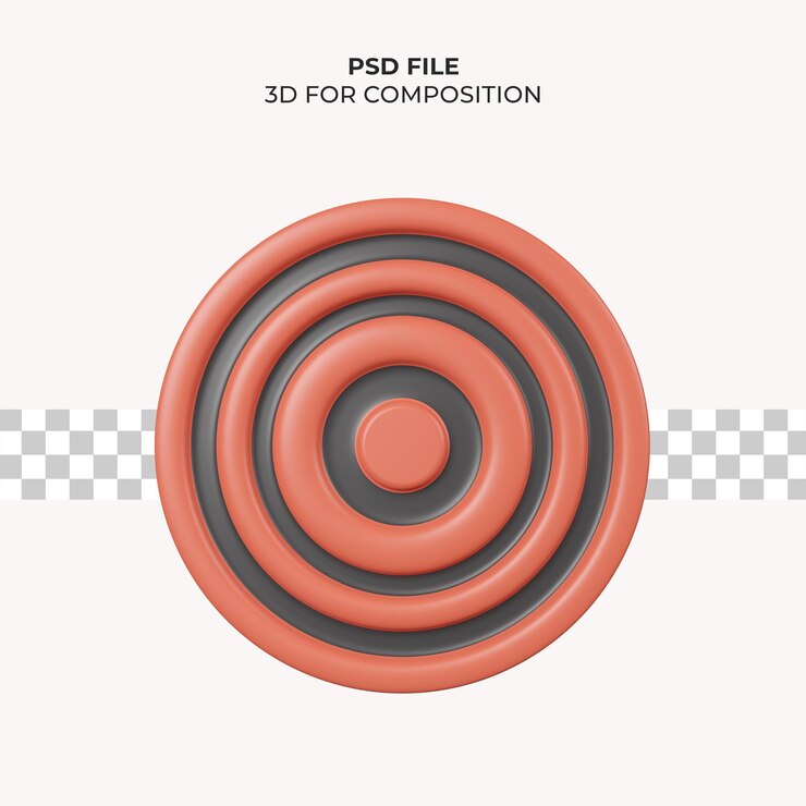 PSD icono de objetivo de tablero de ilustración 3d psd premium