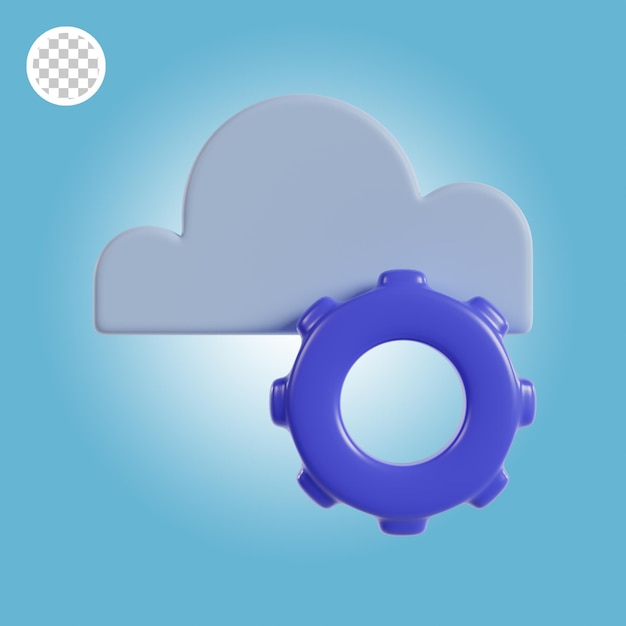 PSD icono de objeto de gestión de nube ilustración 3d